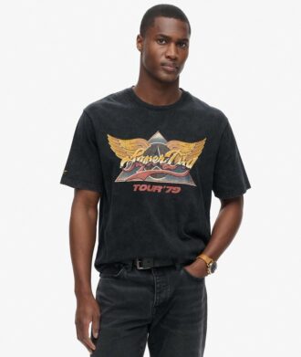 Camiseta con estampado gráfico de rock de los 70