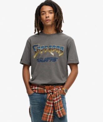 Camiseta con estampado gráfico de rock de los 70