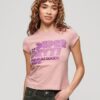 Camiseta con logotipo retro brillante