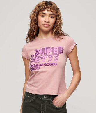 Camiseta con logotipo retro brillante
