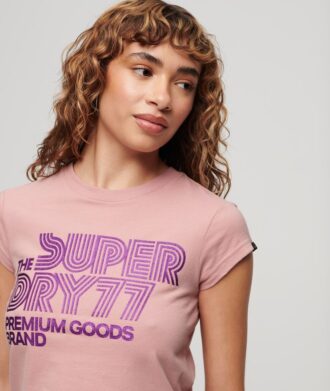 Camiseta con logotipo retro brillante