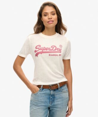 Camiseta con logotipo Vintage decorado