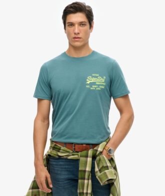 Camiseta con logotipo Vintage neón