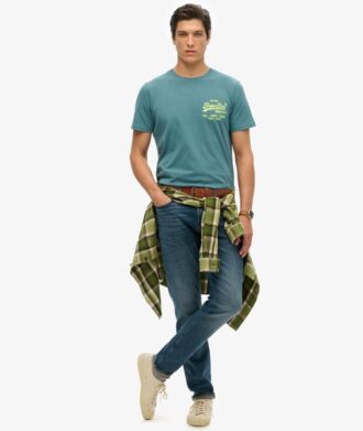 Camiseta con logotipo Vintage neón