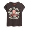Camiseta con mangas casquillo y estampado decorativo Camiseta con mangas casquillo y estampado decorativo
