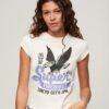 Camiseta con mangas de gorra y estampado decorativo