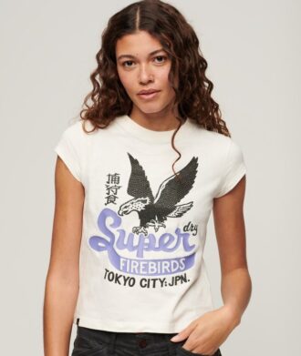 Camiseta con mangas de gorra y estampado decorativo