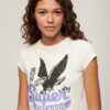 Camiseta con mangas de gorra y estampado decorativo
