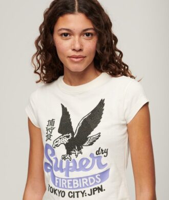 Camiseta con mangas de gorra y estampado decorativo
