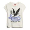 Camiseta con mangas de gorra y estampado decorativo