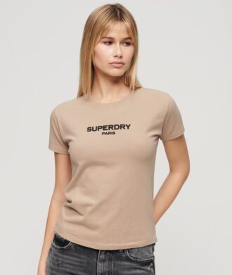 Camiseta corta ajustada con logo Sport Luxe