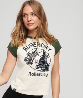 Camiseta corta de béisbol con estampado Roller