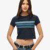 Camiseta corta de rayas Vintage Camiseta corta de rayas Vintage