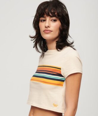 Camiseta corta de rayas Vintage