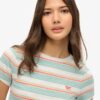 Camiseta corta de rayas Vintage Camiseta corta de rayas Vintage