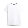 Camiseta de cuello en V con logotipo bordado de Organic Cotton