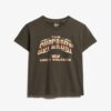 Camiseta de manga corta con estampado de bandas de rock de los 70