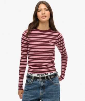 Camiseta de manga larga a rayas