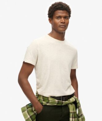 Camiseta de pantalón corto con cuello redondo y tejido slub