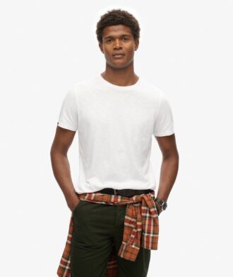 Camiseta de pantalón corto con cuello redondo y tejido slub
