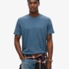 Camiseta de pantalón corto con cuello redondo y tejido slub
