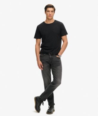 Camiseta de pantalón corto con cuello redondo y tejido slub