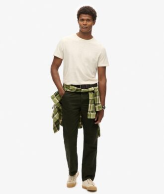 Camiseta de pantalón corto con cuello redondo y tejido slub