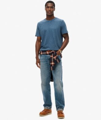 Camiseta de pantalón corto con cuello redondo y tejido slub