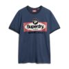 Camiseta gráfica de trabajo con cuello ribeteado y logotipo central