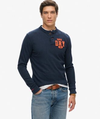 Camiseta Henley de manga larga estilo Vintage