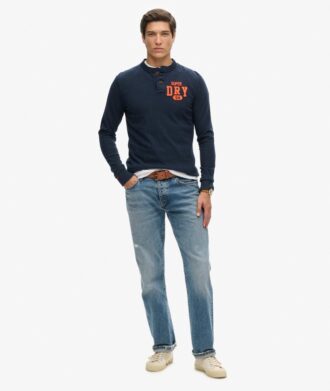 Camiseta Henley de manga larga estilo Vintage
