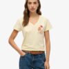 Camiseta holgada con cuello en V metalizada Suika