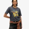 Camiseta holgada con estampado Biker Rock Camiseta holgada con estampado Biker Rock