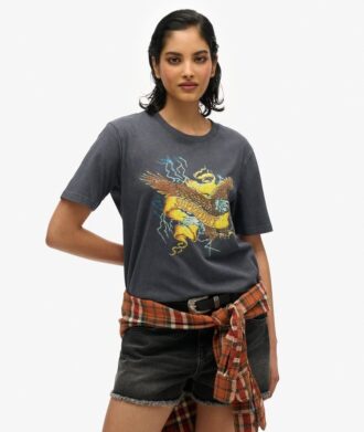Camiseta holgada con estampado Biker Rock