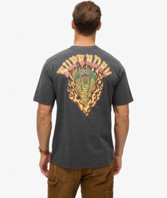 Camiseta holgada con estampado Biker Rock