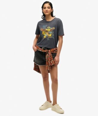Camiseta holgada con estampado Biker Rock