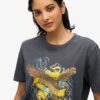 Camiseta holgada con estampado Biker Rock Camiseta holgada con estampado Biker Rock