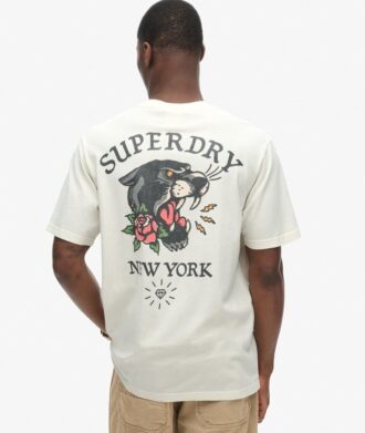 Camiseta holgada con gráfico de tatuaje en la espalda
