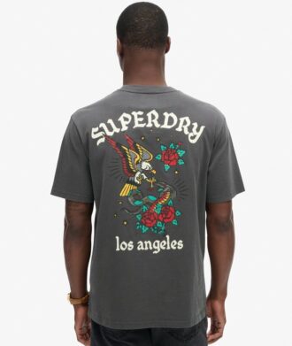 Camiseta holgada con gráfico de tatuaje en la espalda