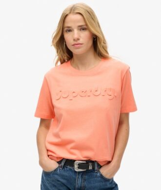Camiseta holgada con logotipo en relieve