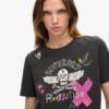 Camiseta holgada con póster punk lo-fi