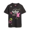 Camiseta holgada con póster punk lo-fi