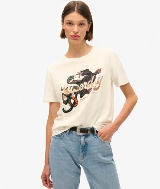 Camiseta holgada con rotulado tipo tatuaje