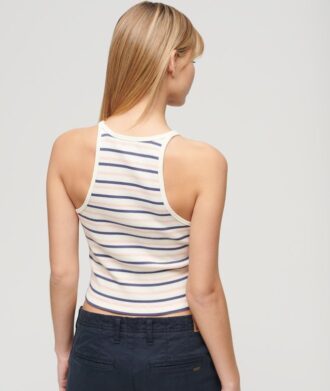 Camiseta sin mangas a rayas con el logotipo de Essential