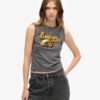 Camiseta sin mangas ajustada con adornos retro