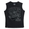 Camiseta sin mangas ajustada con adornos retro