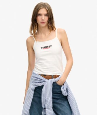 Camiseta sin mangas ajustada con logo deportivo