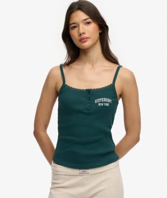 Camiseta sin mangas con botones bordados de Athletic Essentials
