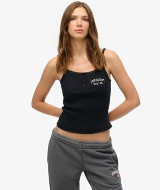 Camiseta sin mangas con botones bordados de Athletic Essentials