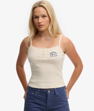 Camiseta sin mangas con botones bordados de Athletic Essentials